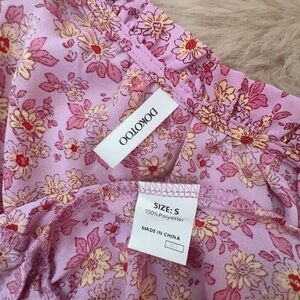 Women's Long Sleeve Floral Dress - Pink